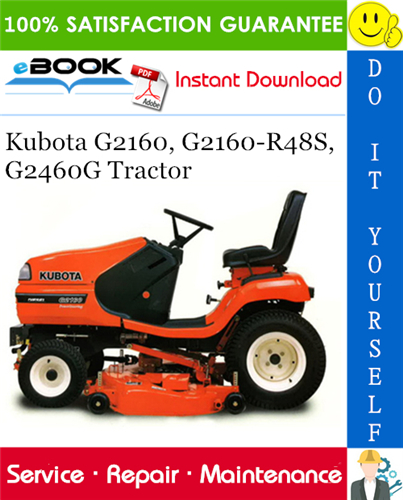 Thumbnail ☆☆ Best ☆☆ Kubota G2160, G2160-R48S, G2460G Tractor Service Repair Manual
