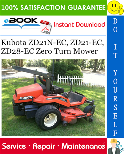 Thumbnail ☆☆ Best ☆☆ Kubota ZD21N-EC, ZD21-EC, ZD28-EC Zero Turn Mower Service Repair Manual