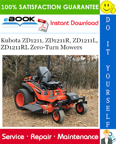 Thumbnail ☆☆ Best ☆☆ Kubota ZD1211, ZD1211R, ZD1211L, ZD1211RL Zero-Turn Mowers Service Repair Manual