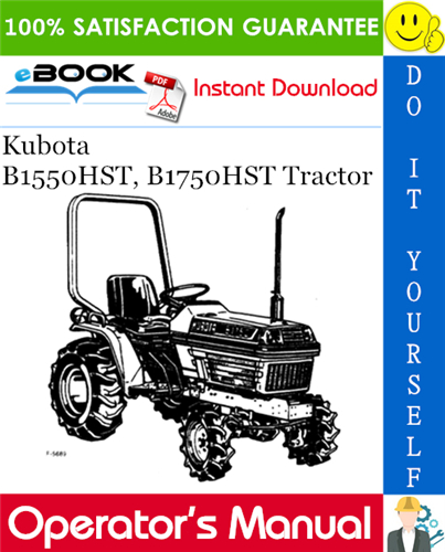 Thumbnail ☆☆ Best ☆☆ Kubota B1550HST, B1750HST Tractor Operators Manual