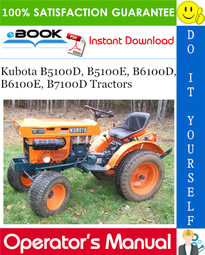 Thumbnail ☆☆ Best ☆☆ Kubota B5100D, B5100E, B6100D, B6100E, B7100D Tractors Operators Manual