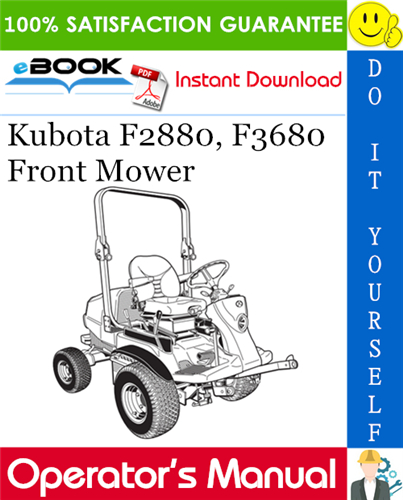 Thumbnail ☆☆ Best ☆☆ Kubota F2880, F3680 Front Mower Operators Manual