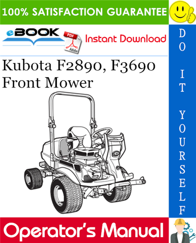 Thumbnail ☆☆ Best ☆☆ Kubota F2890, F3690 Front Mower Operators Manual