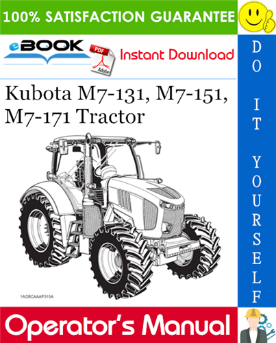 Thumbnail ☆☆ Best ☆☆ Kubota M7-131, M7-151, M7-171 Tractor Operators Manual