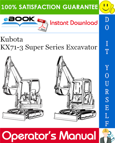 Thumbnail ☆☆ Best ☆☆ Kubota KX71-3 Super Series Excavator Operators Manual