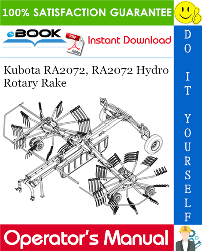 Thumbnail ☆☆ Best ☆☆ Kubota RA2072, RA2072 Hydro Rotary Rake Operators Manual