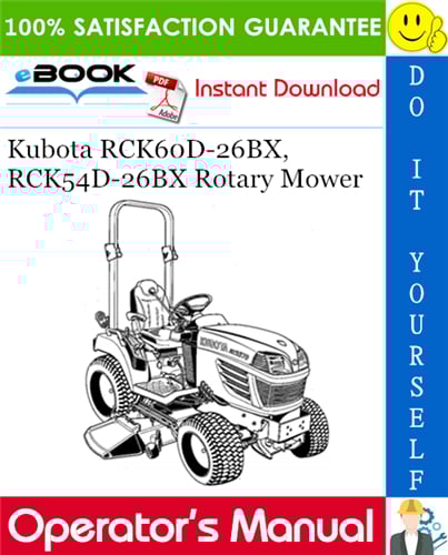 Thumbnail ☆☆ Best ☆☆ Kubota RCK60D-26BX, RCK54D-26BX Rotary Mower Operators Manual