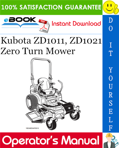 Thumbnail ☆☆ Best ☆☆ Kubota ZD1011, ZD1021 Zero Turn Mower Operators Manual Thumbnail ☆☆ Best ☆☆ Kubota ZD1011, ZD1021 Zero Turn Mower Operators Manual