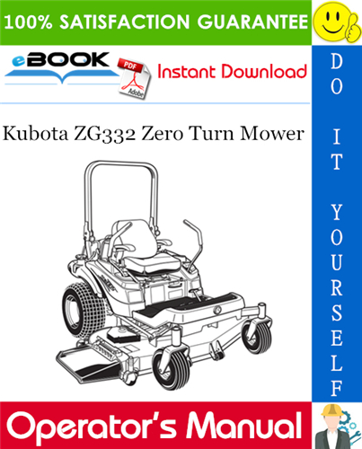 Thumbnail ☆☆ Best ☆☆ Kubota ZG332 Zero Turn Mower Operators Manual
