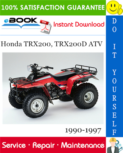 Thumbnail ☆☆ Best ☆☆ Honda TRX200, TRX200D ATV Service Repair Manual 1990-1997 Download