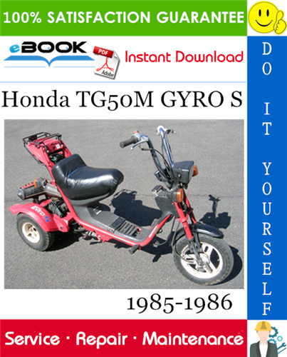 Thumbnail ☆☆ Best ☆☆ Honda TG50M GYRO S Scooter Service Repair Manual 1985-1986 Download