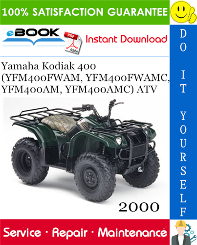 Thumbnail ☆☆ Best ☆☆ 2000 Yamaha Kodiak 400 (YFM400FWAM, YFM400FWAMC, YFM400AM, YFM400AMC) ATV Service Repair Manual 