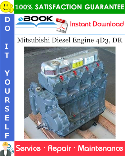 Thumbnail ☆☆ Best ☆☆ Mitsubishi Diesel Engine 4D3, DR Service Repair Manual (For Industrial Use)