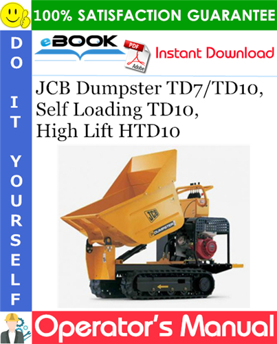 Thumbnail ☆☆ Best ☆☆ JCB Dumpster TD7/TD10, Self Loading TD10, High Lift HTD10 Operators Manual