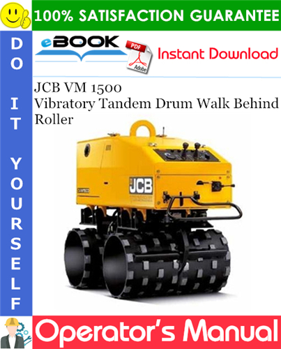 Thumbnail ☆☆ Best ☆☆ JCB VM 1500 Vibratory Tandem Drum Walk Behind Roller Operators Manual