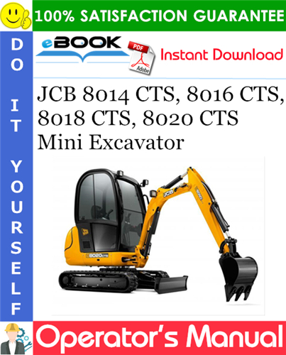 Thumbnail ☆☆ Best ☆☆ JCB 8014 CTS, 8016 CTS, 8018 CTS, 8020 CTS Mini Excavator Operators Manual #1
