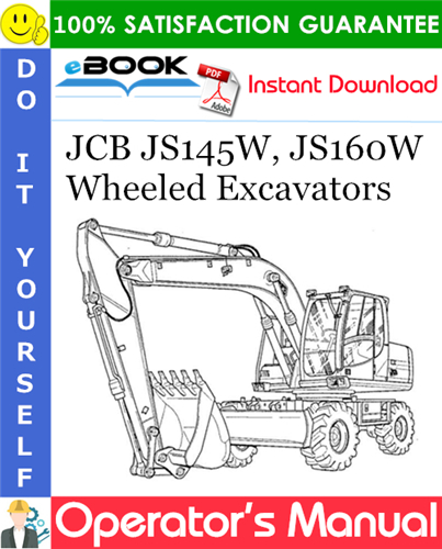 Thumbnail ☆☆ Best ☆☆ JCB JS145W, JS160W Wheeled Excavators Operators Manual