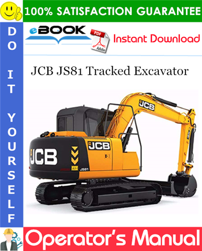Thumbnail ☆☆ Best ☆☆ JCB JS81 Tracked Excavator Operators Manual (from serial number 1480500 to 1481999, 1798936 to 1799936)