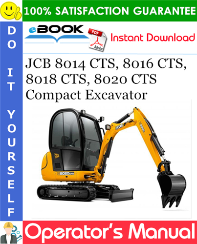 Thumbnail ☆☆ Best ☆☆ JCB 8014 CTS, 8016 CTS, 8018 CTS, 8020 CTS Compact Excavator Operators Manual #2