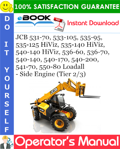 Thumbnail ☆☆ Best ☆☆ JCB 531-70, 533-105, 535-95, 535-125 HiViz, 535-140 HiViz, 540-140 HiViz, 536-60, 536-70, 540-140, 540-170, 540-200, 541-70, 550-80 Loadall - Side Engine (Tier 2