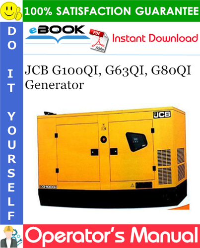 Thumbnail ☆☆ Best ☆☆ JCB G100QI, G63QI, G80QI Generator Operators Manual