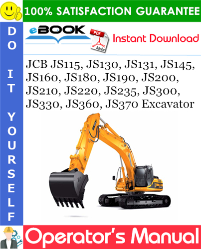 Thumbnail ☆☆ Best ☆☆ JCB JS115, JS130, JS131, JS145, JS160, JS180, JS190, JS200, JS210, JS220, JS235, JS300, JS330, JS360, JS370 Excavator Operators Manual