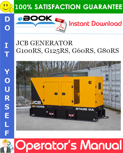 Thumbnail ☆☆ Best ☆☆ JCB GENERATOR G100RS, G125RS, G60RS, G80RS Operators Manual