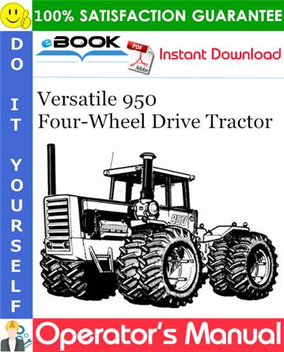 Thumbnail ☆☆ Best ☆☆ Versatile 950 Four-Wheel Drive Tractor Operators Manual (Model Year: 1978)