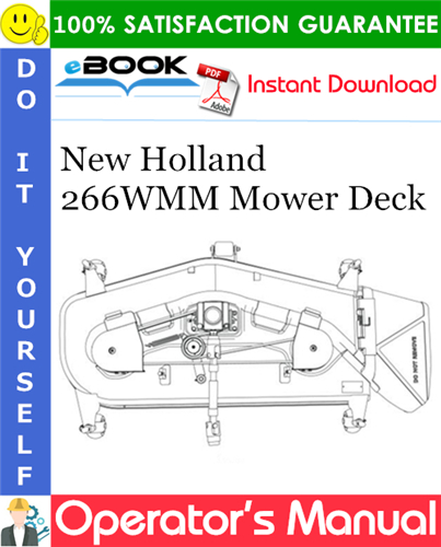 Thumbnail ☆☆ Best ☆☆ New Holland 266WMM Mower Deck Operators Manual (for Workmaster 25 Compact Tractor)