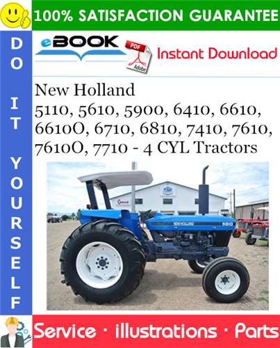 Thumbnail ☆☆ Best ☆☆ New Holland 5110, 5610, 5900, 6410, 6610, 6610O, 6710, 6810, 7410, 7610, 7610O, 7710 - 4 CYL Tractors Parts Catalog Manual