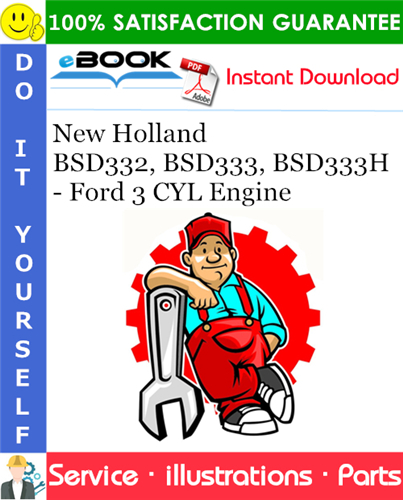 Thumbnail ☆☆ Best ☆☆ New Holland BSD332, BSD333, BSD333H - Ford 3 CYL Engine Parts Catalog Manual