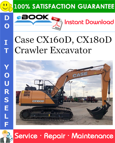 Thumbnail ☆☆ Best ☆☆ Case CX160D CX180D Crawler Excavator Service Repair Manual