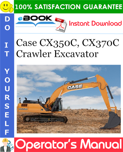 Thumbnail ☆☆ Best ☆☆ Case CX350C, CX370C Crawler Excavator Operators Manual (Brazil Market)