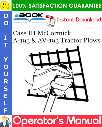 Thumbnail ☆☆ Best ☆☆ Case IH McCormick A-193 & AV-193 Tractor Plows Operators Manual
