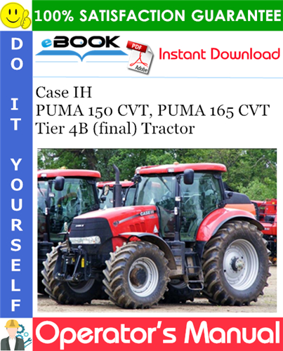 Thumbnail ☆☆ Best ☆☆ Case IH PUMA 150 CVT, PUMA 165 CVT Tier 4B (final) Tractor Operators Manual