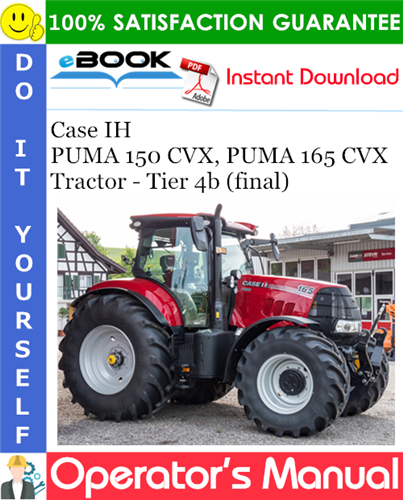Thumbnail ☆☆ Best ☆☆ Case IH PUMA 150 CVX, PUMA 165 CVX Tractor - Tier 4b (final) Operators Manual