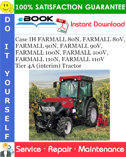 Thumbnail ☆☆ Best ☆☆ Case IH FARMALL 80N, FARMALL 80V, FARMALL 90N, FARMALL 90V, FARMALL 100N, FARMALL 100V, FARMALL 110N, FARMALL 110V - Tier 4A (interim) Tractor Service Repair Man