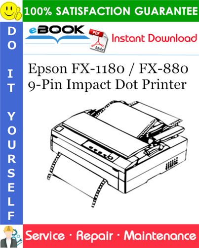 Thumbnail ☆☆ Best ☆☆ Epson FX-1180 / FX-880 9-Pin Impact Dot Printer Service Repair Manual