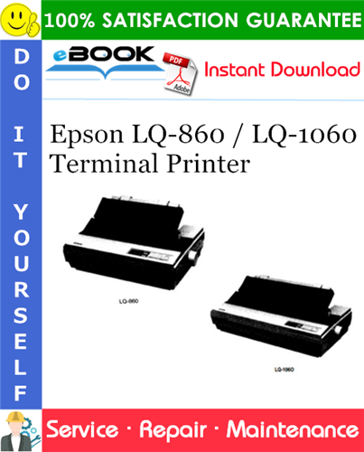 Thumbnail ☆☆ Best ☆☆ Epson LQ-860 / LQ-1060 Terminal Printer Service Repair Manual