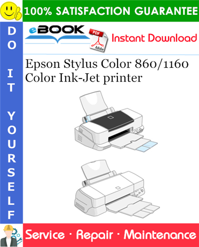 Thumbnail ☆☆ Best ☆☆ Epson Stylus Color 860/1160 Color Ink-Jet printer Service Repair Manual