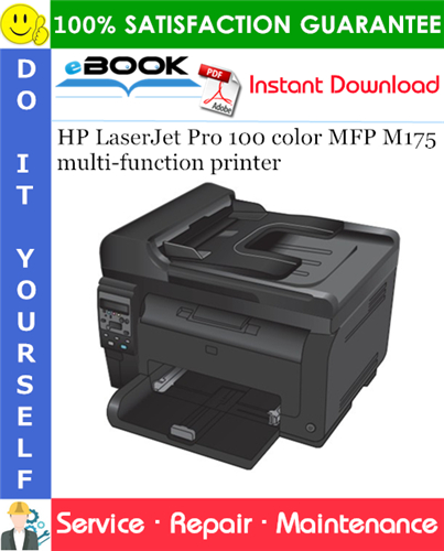 Thumbnail ☆☆ Best ☆☆ HP LaserJet Pro 100 color MFP M175 multi-function printer Service Repair Manual