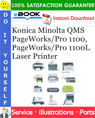 Thumbnail ☆☆ Best ☆☆ Konica Minolta QMS PageWorks/Pro 1100, PageWorks/Pro 1100L Laser Printer Parts Manual
