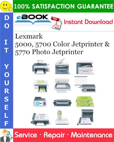 Thumbnail ☆☆ Best ☆☆ Lexmark 5000, 5700 Color Jetprinter & 5770 Photo Jetprinter Service Repair Manual