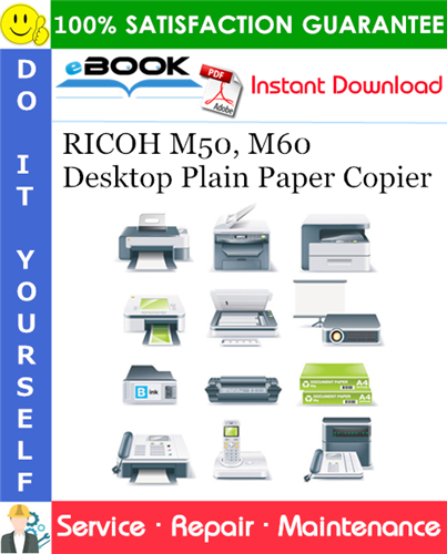 Thumbnail ☆☆ Best ☆☆ RICOH M50, M60 Desktop Plain Paper Copier Service Repair Manual + Parts Catalog