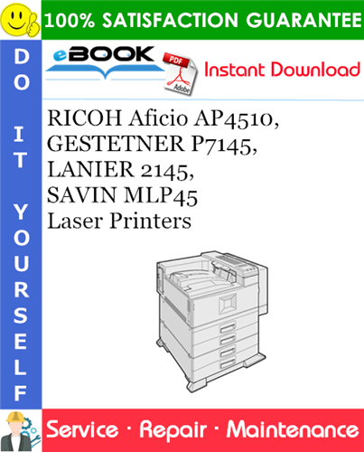 Thumbnail ☆☆ Best ☆☆ RICOH Aficio AP4510, GESTETNER P7145, LANIER 2145, SAVIN MLP45 Laser Printers Service Repair Manual + Parts Catalog Thumbnail ☆☆ Best ☆☆ RICOH Aficio AP4510, GESTETNER P7145, LANIER 2145, SAVIN MLP45 Laser Printers Service Repair Manual + Parts Catalog