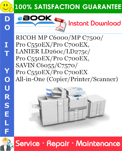 Thumbnail ☆☆ Best ☆☆ RICOH MP C6000/MP C7500/Pro C550EX/Pro C700EX, LANIER LD260c/LD275c/Pro C550EX/Pro C700EX, SAVIN C6055/C7570/Pro C550EX/Pro C700EX All-in-One (Copier/Printer/Sca