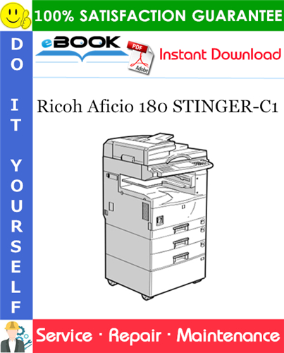 Thumbnail ☆☆ Best ☆☆ Ricoh Aficio 180 STINGER-C1 Service Repair Manual + Parts Catalog