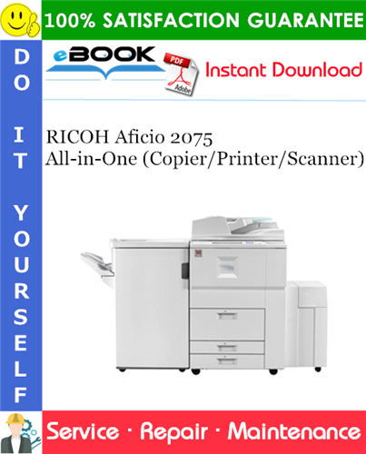 Thumbnail ☆☆ Best ☆☆ RICOH Aficio 2075 All-in-One (Copier/Printer/Scanner) Service Repair Manual (MODEL MT-C1/C2)