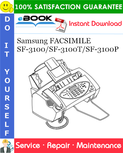 Thumbnail ☆☆ Best ☆☆ Samsung FACSIMILE SF-3100/SF-3100T/SF-3100P Service Repair Manual