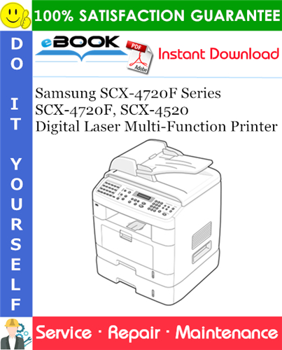 Thumbnail ☆☆ Best ☆☆ Samsung SCX-4720F Series SCX-4720F, SCX-4520 Digital Laser Multi-Function Printer Service Repair Manual